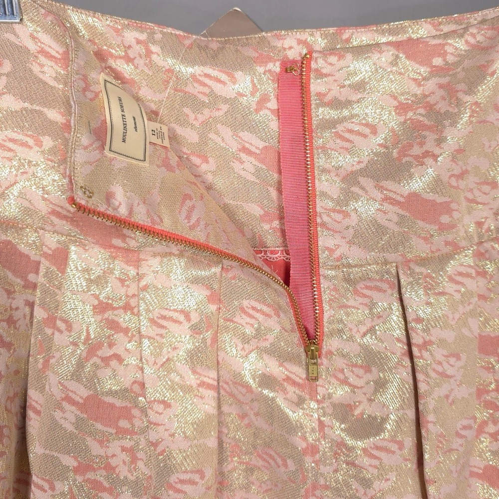 Anthropologie MOULINETTE SOEURS New Skirt Size 12 Metallic Sugarplum Brocade‎ - Picture 8 of 14